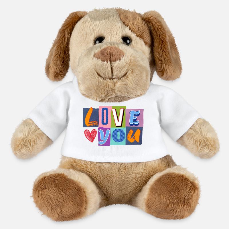 Liebe in Bunt-Collage - MiniFeet® Hund Helge - Weiß