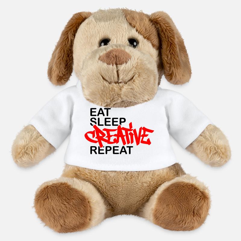 Eat Sleep Creative Repeat - MiniFeet® Dog Helge - white