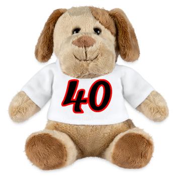40. 40 YEARS. 40th ANNIVERSARY. 40 YEARS ANNIVERSARY. - MiniFeet® Dog Helge - white - Front