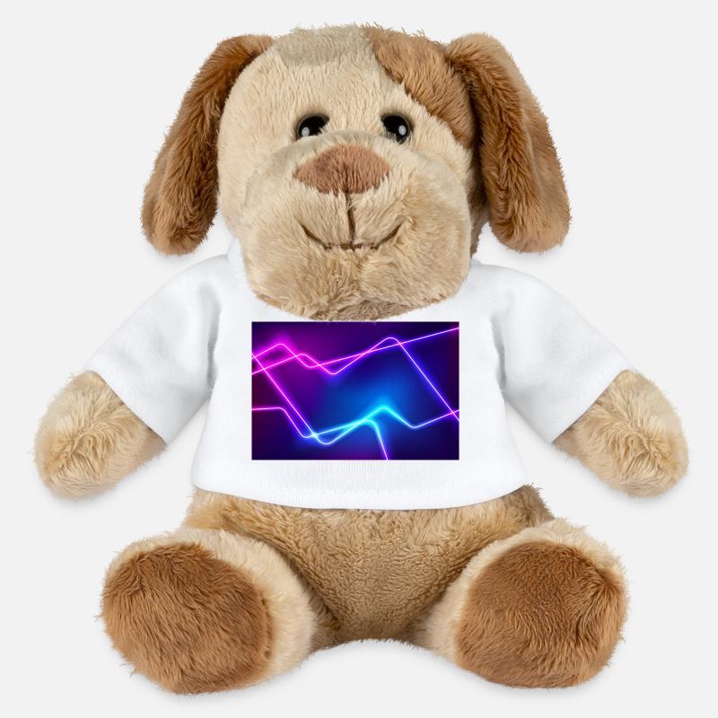 Neon Linienfluss - MiniFeet® Hund Helge - Weiß