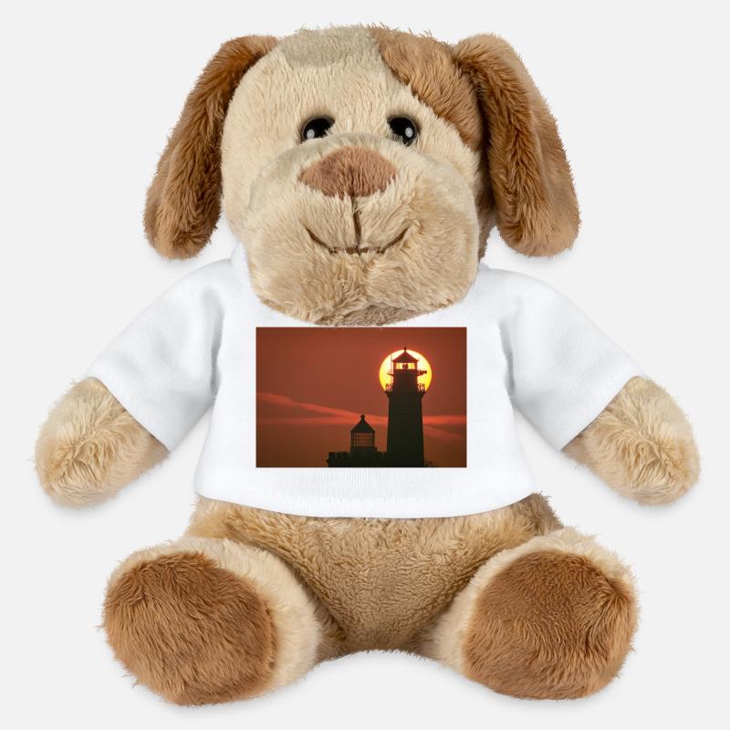 Cape Arkona Lighthouse at sunset - MiniFeet® Dog Helge - white