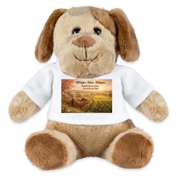 Historische Feldarbeit im Sonnenlicht - MiniFeet® Hund Helge - Weiß - Vorne
