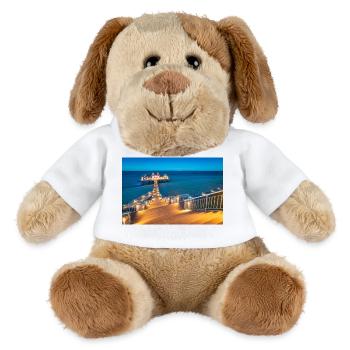 Seebrücke in Sellin auf Insel Rügen - MiniFeet® Hund Helge - Weiß - Vorne