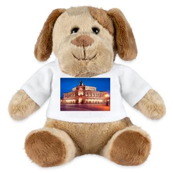 Semperoper de Dresde en soirée - Chien en peluche Helge MiniFeet® - blanc - Devant