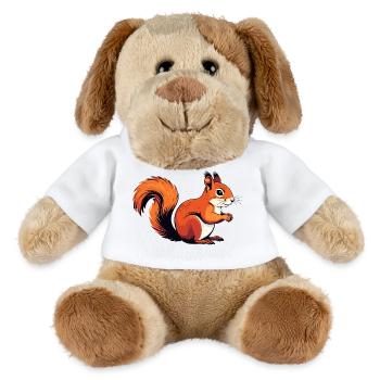 Lively Little Squirrel Woodland Dweller Motif - MiniFeet® Dog Helge - white - Front