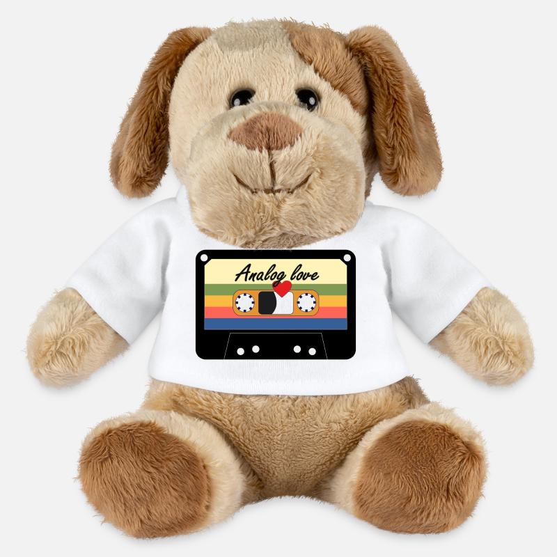 Analog Love Rétro Cassette - Chien en peluche Helge MiniFeet® - blanc