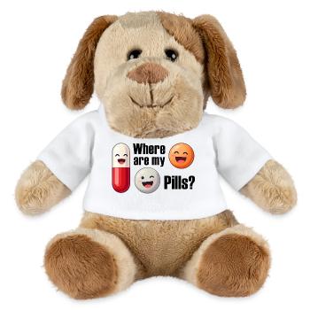 Pill joke: Where are my pills - MiniFeet® Dog Helge - white - Front