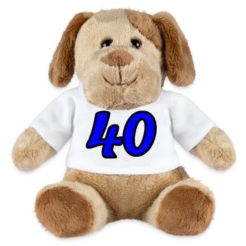 40. 40 YEARS. 40th ANNIVERSARY. 40 YEARS ANNIVERSARY. - MiniFeet® Dog Helge - white - Front