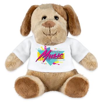 Neon Musik Retro Vibe - MiniFeet® Hund Helge - Weiß - Vorne