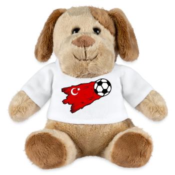 Graphique du football drapeau turc - Chien en peluche Helge MiniFeet® - blanc - Devant