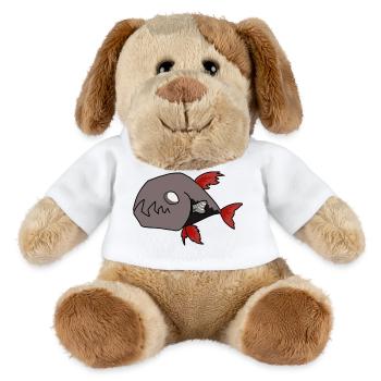 Schwarzer Fisch - MiniFeet® Hund Helge - Weiß - Vorne