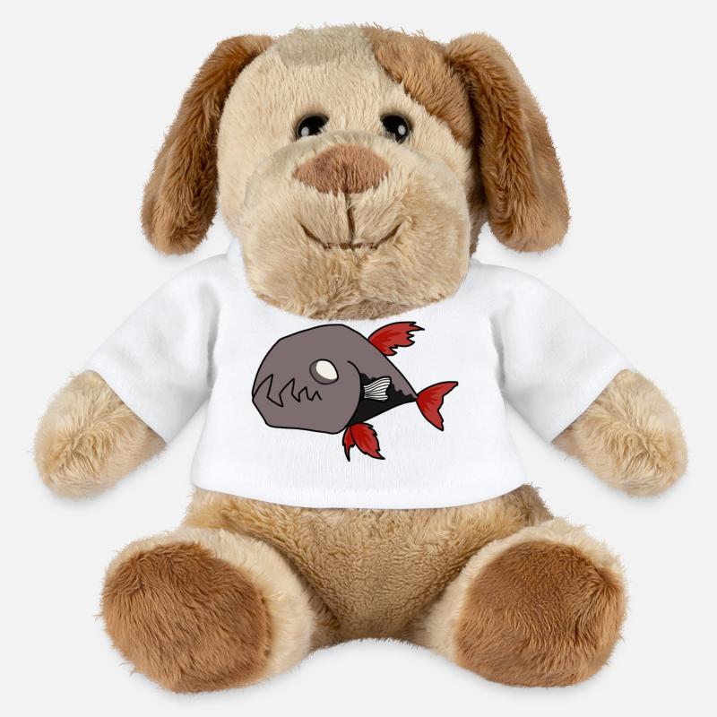 Schwarzer Fisch - MiniFeet® Hund Helge - Weiß