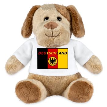 Deutschland Flagge mit Adler - MiniFeet® Hund Helge - Weiß - Vorne