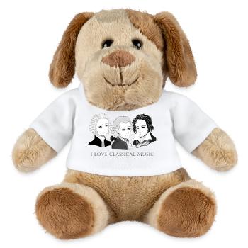 Bach - Mozart - Beethoven in chibi style - MiniFeet® Dog Helge - white - Front