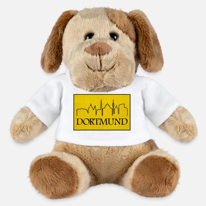 Dortmund Skyline Gelb Design - MiniFeet® Hund Helge - Weiß