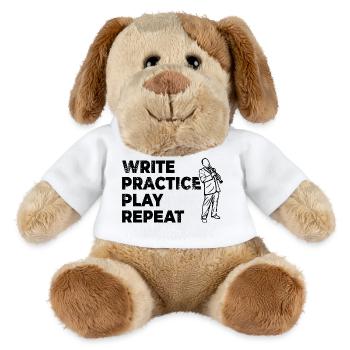 Motivating clarinet saying - MiniFeet® Dog Helge - white - Front