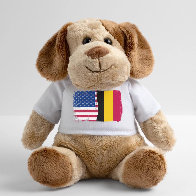 Grunge US Belgique Drapeau Split Chien en peluche Helge MiniFeet®