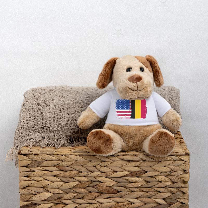 Grunge US Belgique Drapeau Split Chien en peluche Helge MiniFeet®
