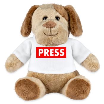 Press - Chien en peluche Helge MiniFeet® - blanc - Devant