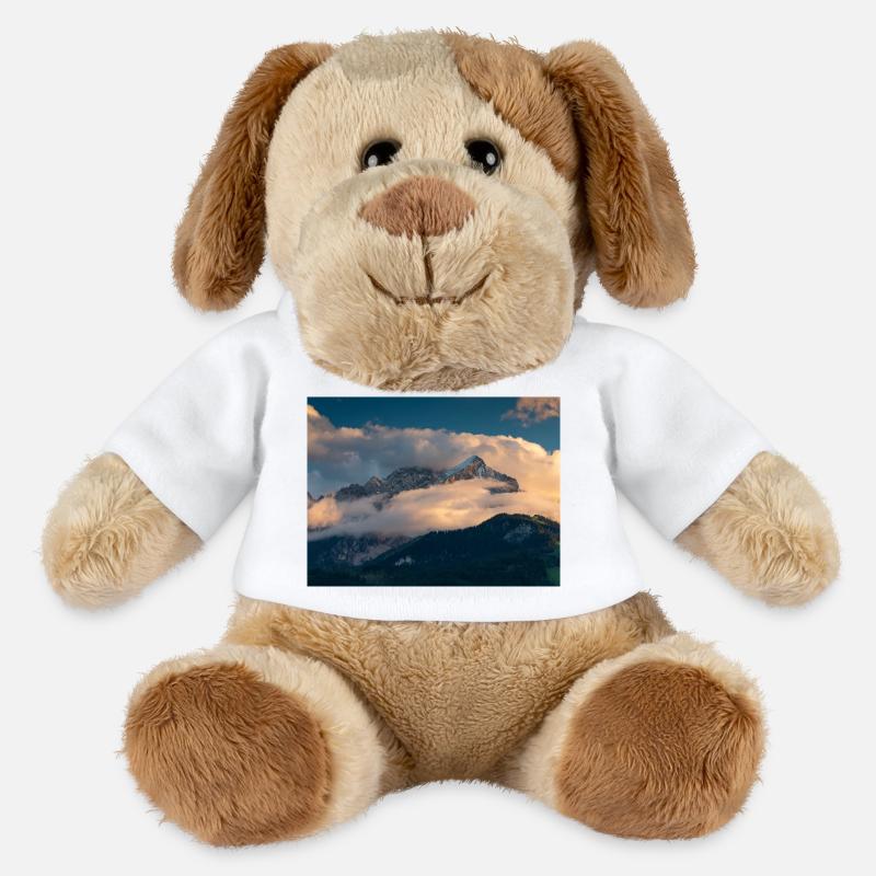 Alpspitze in Wolken - MiniFeet® Hund Helge - Weiß