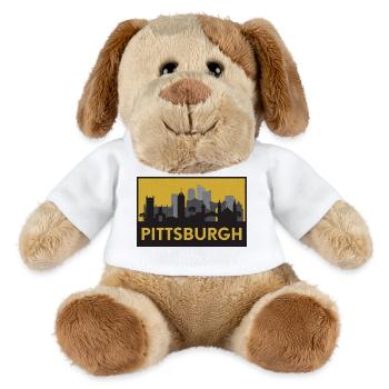 Pittsburgh Silhouette Gold - MiniFeet® Hund Helge - Weiß - Vorne