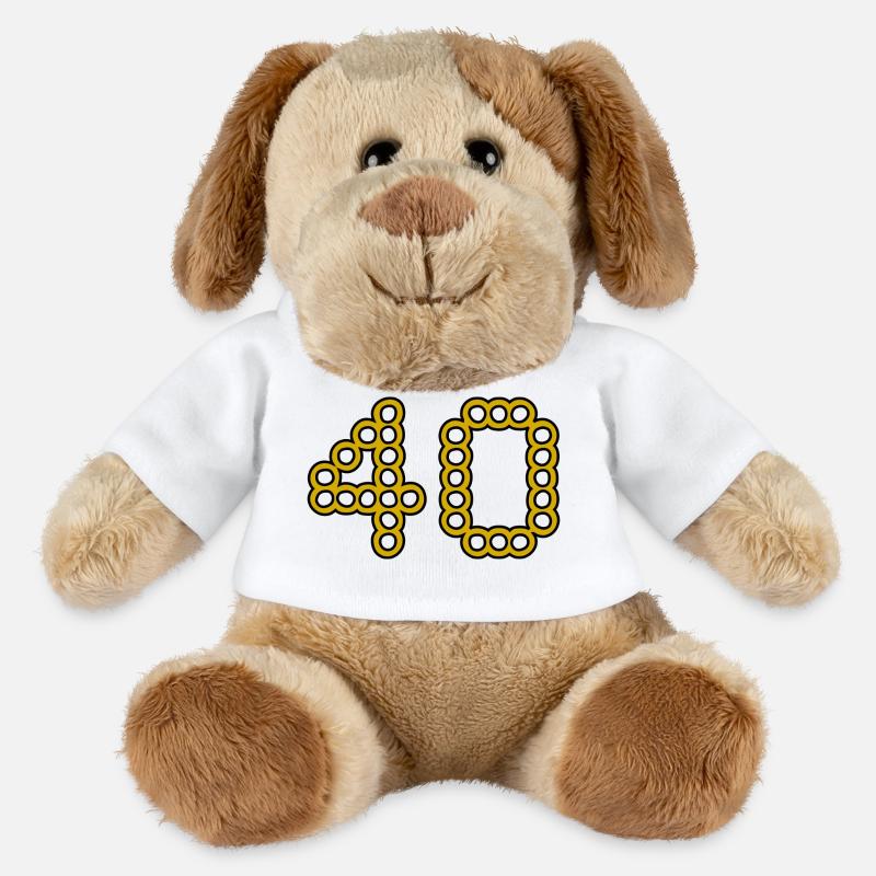 40. 40 ANS. 40e ANNIVERSAIRE. ANNIVERSAIRE 40 ANS. - Chien en peluche Helge MiniFeet® - blanc