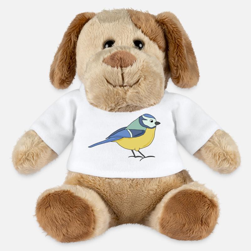 kleine Blaumeise, bunt - MiniFeet® Hund Helge - Weiß