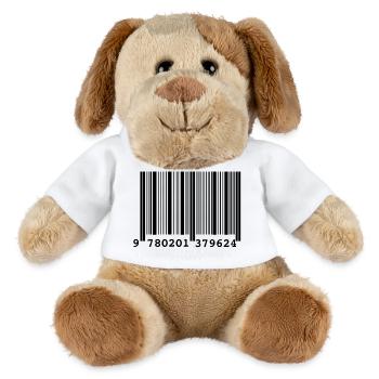 Code Barre Style - Chien en peluche Helge MiniFeet® - blanc - Devant