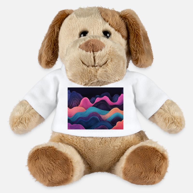 Neon clean waves - MiniFeet® Dog Helge - white
