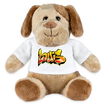 Louis Graffiti Yellow Red - MiniFeet® Dog Helge - white - Front