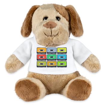 Retro Kassetten in Farbe - MiniFeet® Hund Helge - Weiß - Vorne