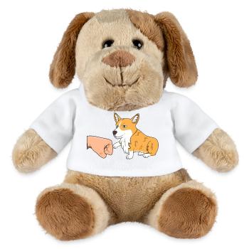 Cute Corgi Dog Fist Bump Paw Greeting Funny Pet - MiniFeet® Dog Helge - white - Front