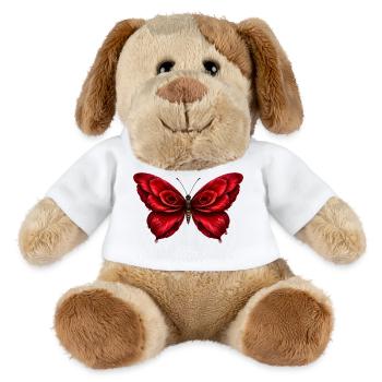 Rosenflügel – Schmetterling aus roten Blüten - MiniFeet® Hund Helge - Weiß - Vorne