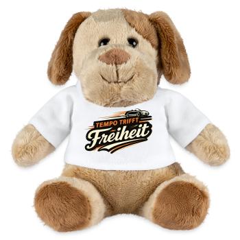 Dicton Cabriolet de la vitesse rencontre la liberté - Chien en peluche Helge MiniFeet® - blanc - Devant