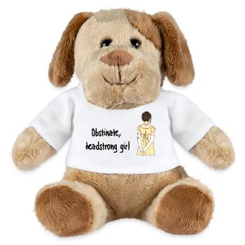 Stubborn & Stubborn - Jane Austen Quote - MiniFeet® Dog Helge - white - Front