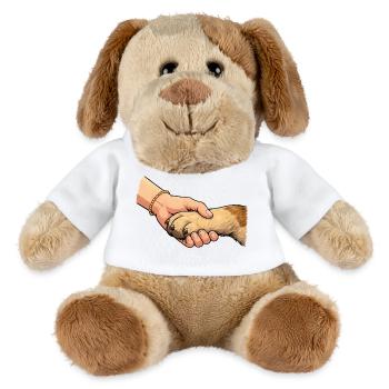 Poignée de main amie des pattes - Chien en peluche Helge MiniFeet® - blanc - Devant