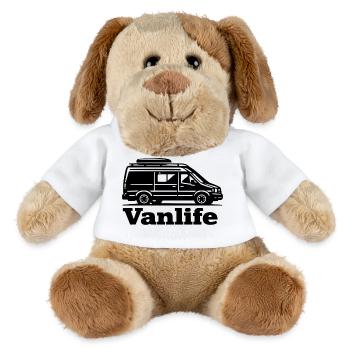 Vanlife Silhouette Minimalist Black Shirt - MiniFeet® Hund Helge - Weiß - Vorne