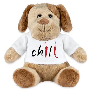Piment piment Typographie minimaliste épicée Design alimentaire - Chien en peluche Helge MiniFeet® - blanc - Devant