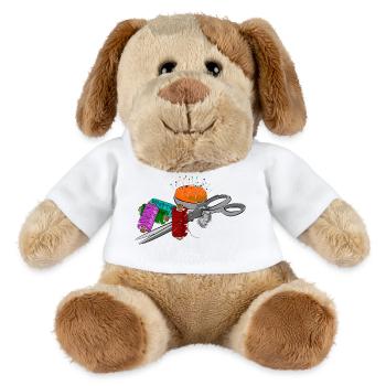 Motif tailleur avec ciseaux - Chien en peluche Helge MiniFeet® - blanc - Devant