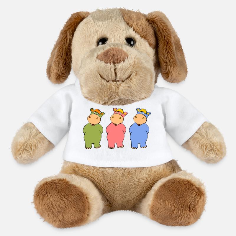 Lustige Nilpferde - MiniFeet® Hund Helge - Weiß