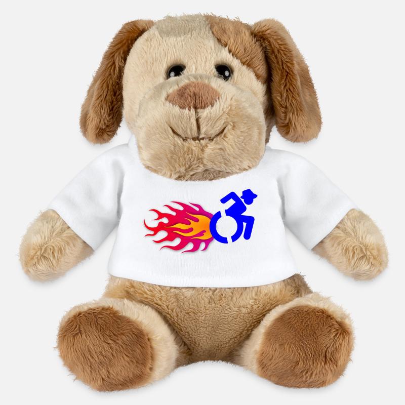 Rollstuhlfahrer mit Flammen # - MiniFeet® Hund Helge - Weiß