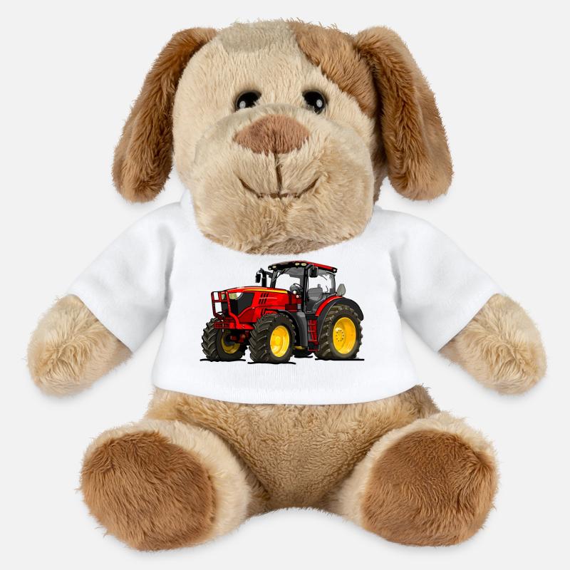 Traktor rot - MiniFeet® Hund Helge - Weiß