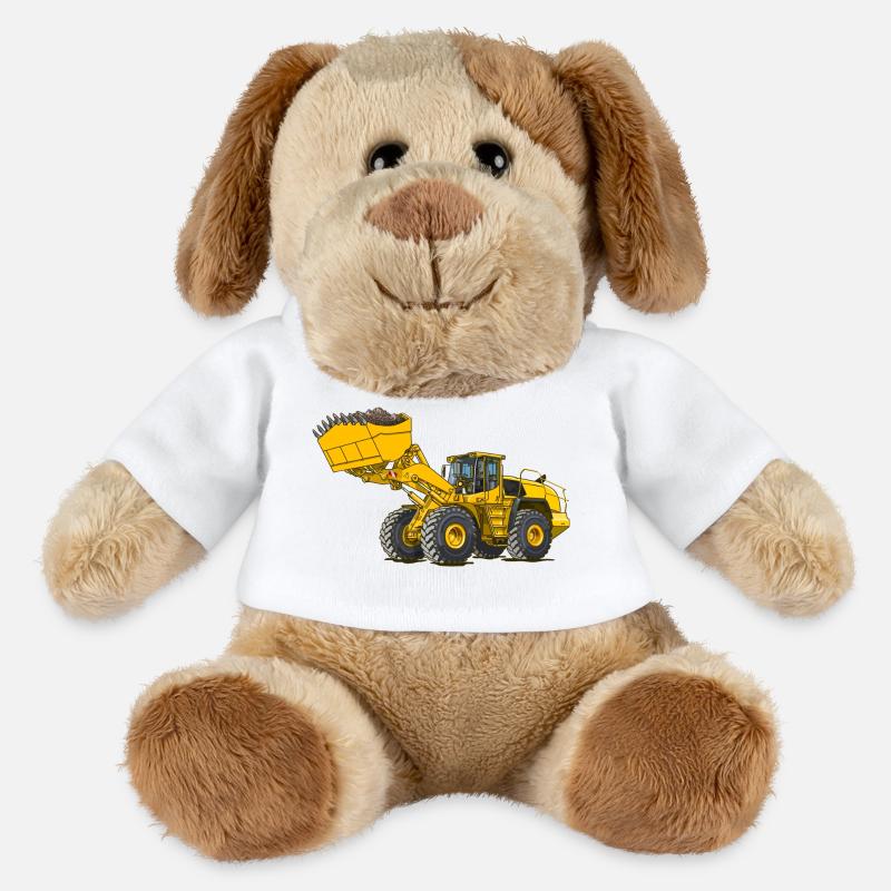 Radlader, Baumaschine - MiniFeet® Hund Helge - Weiß
