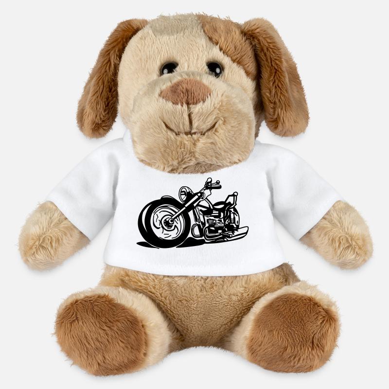 Chopper / moto - Chien en peluche Helge MiniFeet® - blanc
