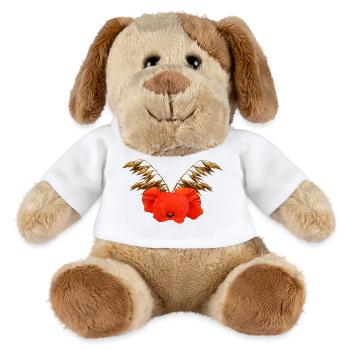 ländliche blumenmuster, Mohnmuster mit Hafer - MiniFeet® Hund Helge - Weiß - Vorne