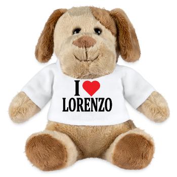 t-shirt name I love Lorenzo t-shirt gift idea - MiniFeet® Dog Helge - white - Front