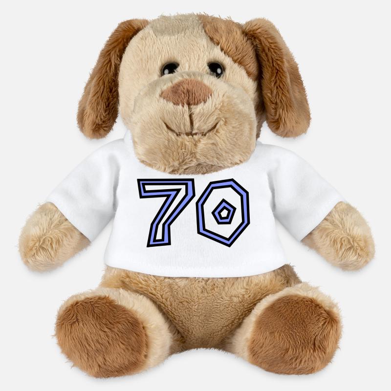 70. 70 ANS. 70e ANNIVERSAIRE. ANNIVERSAIRE 70 ANS. - Chien en peluche Helge MiniFeet® - blanc