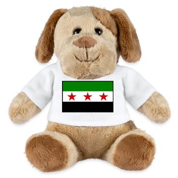 Drapeau de la Syrie - Chien en peluche Helge MiniFeet® - blanc - Devant