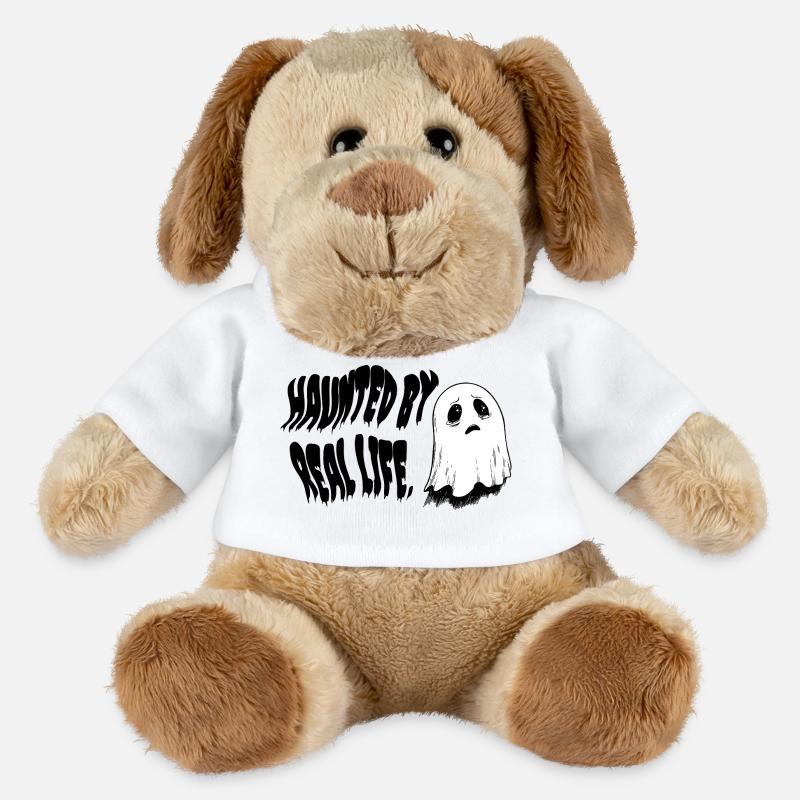 Haunted by Real Life | Sad Ghost Design - MiniFeet® Hund Helge - Weiß