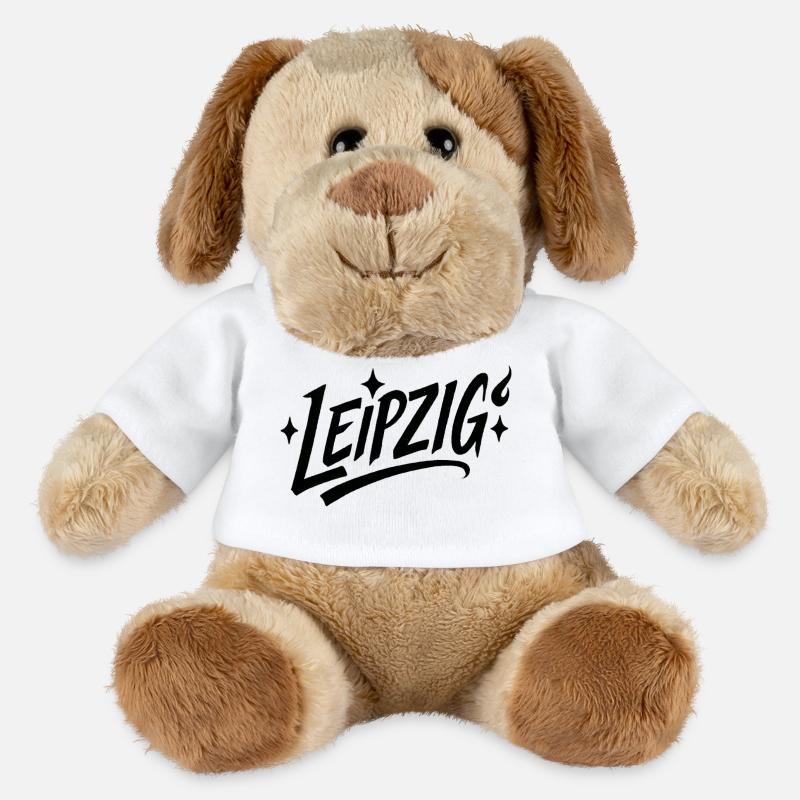 Leipzig Sternen-Schriftzug - MiniFeet® Hund Helge - Weiß